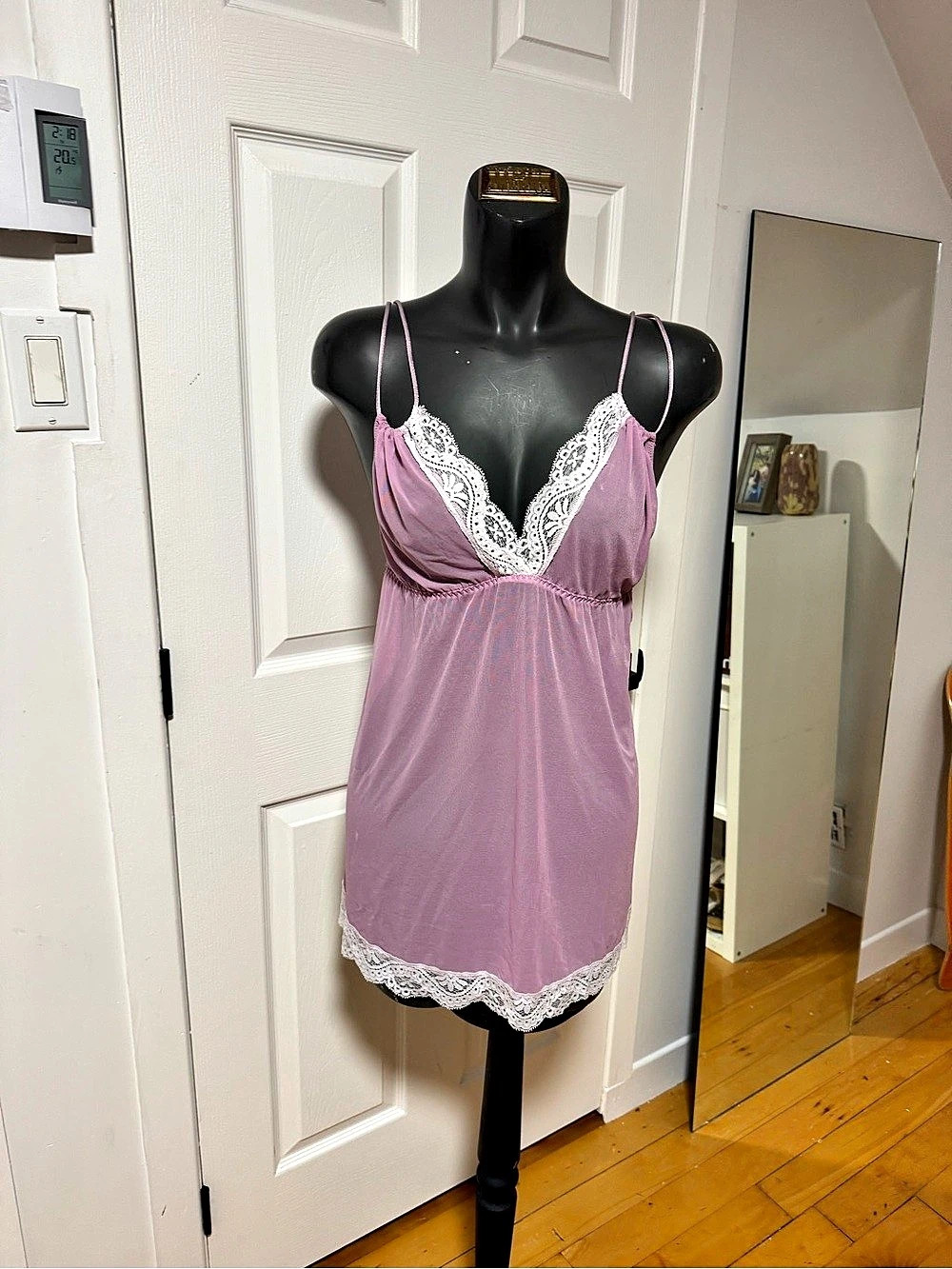 Lace Trim Sleep Chemise in Purple
